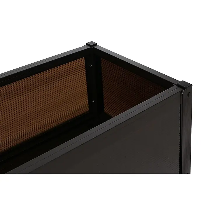 Proregal Hochbeet aus Aluminium transparent - Metall, Braun - Dunkelbraunes Hochbeet mit gerippten Seitenwänden, ideal für Blumen oder Gemüse.