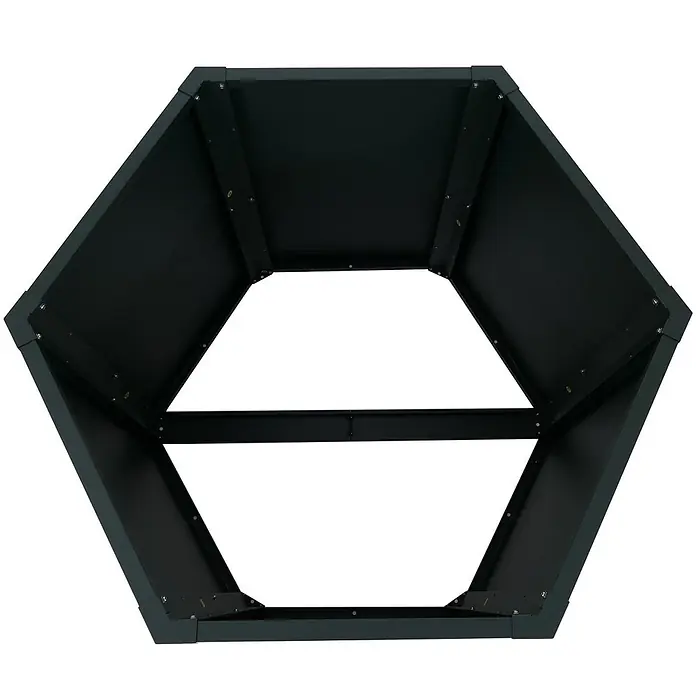 Proregal Hochbeet Metallhochbeet - Metall, Grün - Dunkles, sechseckiges Hochbeet aus Metall, Draufsicht.