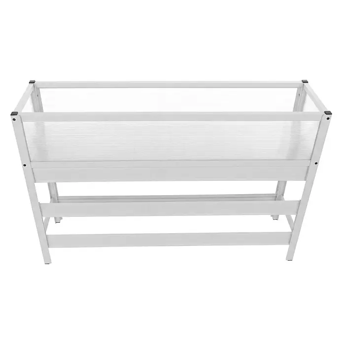 Proregal Hochbeet aus Aluminium transparent - Metall, Weiß - Weißes Hochbeet mit Metallrahmen und transparenten, geriffelten Kunststoffwänden.