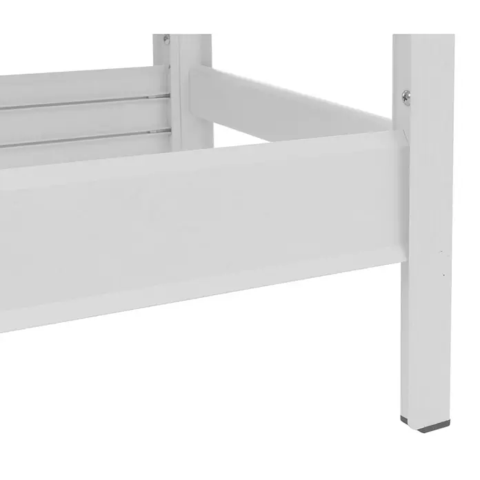 Proregal Hochbeet aus Aluminium transparent - Metall, Weiß - Weißer Möbelrahmen mit stabilem Bein und horizontalen Stützlatten.
