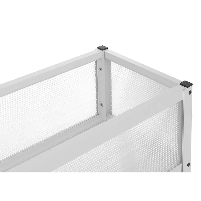 Proregal Hochbeet aus Aluminium transparent - Metall, Weiß - Weißes Aluminium-Hochbeet mit transparenten geriffelten Polycarbonatplatten.