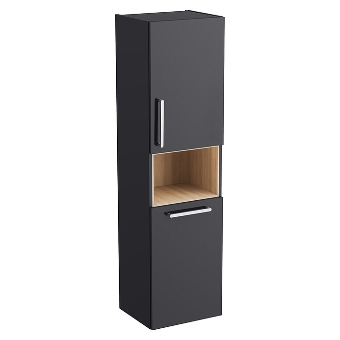 VitrA Bad-Hochschrank Root Flat (B x T x H: 42 x 36 x 155 cm, Anthrazit, DIN Anschlag: Rechts) | BAUHAUS