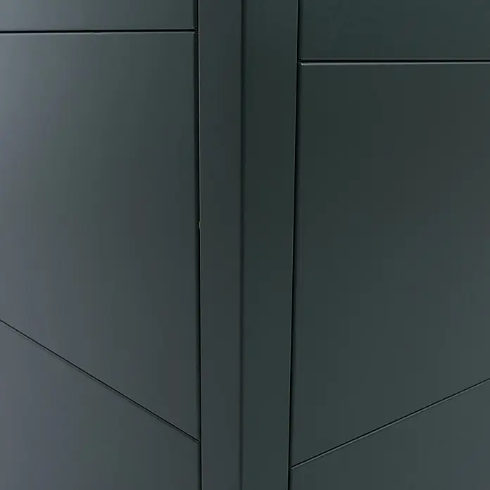 Proregal Hochbeet Metallhochbeet - Metall, Grün - Matte dunkelgraue Platte mit modernen geometrischen Linien.