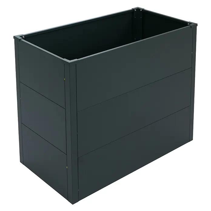 Proregal Hochbeet Metallhochbeet - Metall, Grün - Dunkelgraues rechteckiges Metall-Pflanzgefäß, ideal für den Garten.