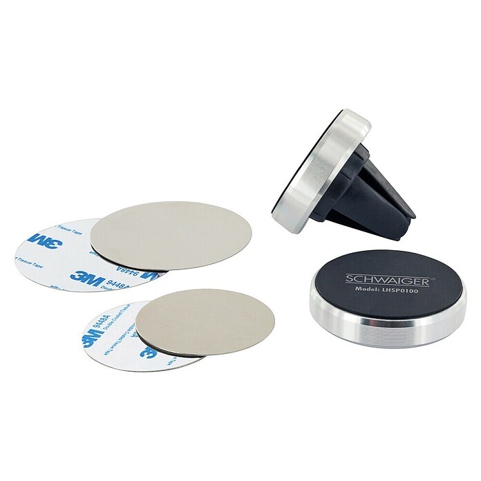 Schwaiger Handyhalter KFZ Magnet Set (Kunststoff, Silber) | BAUHAUS