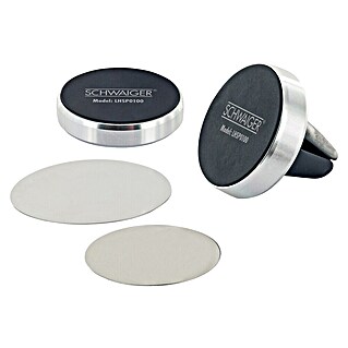 Schwaiger Handyhalter KFZ Magnet Set (Kunststoff, Silber)