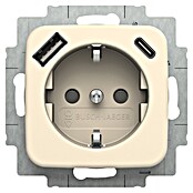 Busch-Jaeger Wandcontactdoos met USB (Extra aanraakbescherming, Crème, Inbouwmontage) | BAUHAUS
