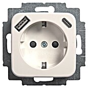 Busch-Jaeger Wandcontactdoos met USB (Polarwit, Inbouwmontage) | BAUHAUS