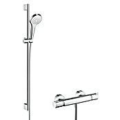 Hansgrohe Brause-Set Croma Select S Vario/Ecostat Comfort (Mit Thermostatarmatur, Lochabstand: 91,5 cm, Anzahl Funktionen: 3, Chrom/Weiß)