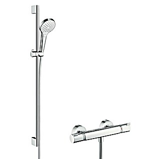 Hansgrohe Brause-Set Croma Select S Vario/Ecostat Comfort (Lochabstand: 91,5 cm, Chrom/Weiß)