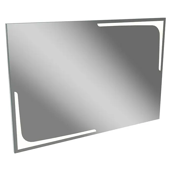 Camargue Lichtspiegel Stella Style120 x 80 cm - Rechteckiger Spiegel mit abgerundeten Ecken und integrierter LED-Beleuchtung für ein modernes Ambiente im Badezimmer.