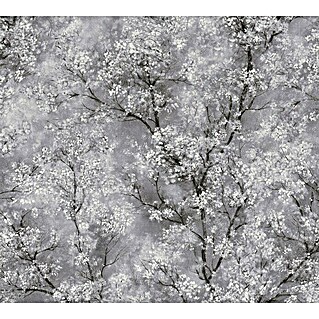 AS Creation New Walls Vliestapete Bäume (Grau, Floral, 10,05 x 0,53 m)