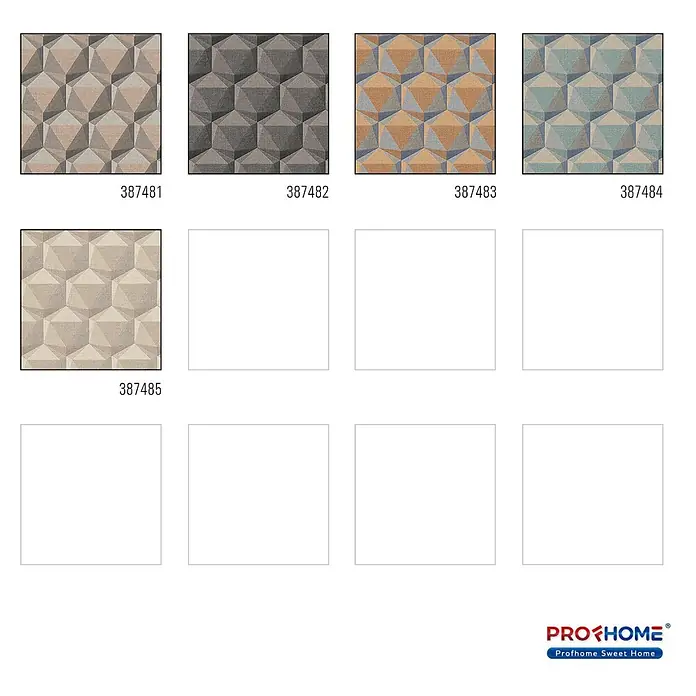 Profhome Vliestapete Heißgeprägte Vliestapete Retro in türkis - beigeblaugrau, 10.050 x 530 mm - Geometrische 3D-Muster Tapetenmuster in fünf Farbvarianten: Braun, Grau, Orange, Türkis und Beige.