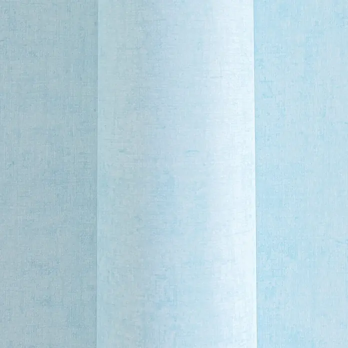 Profhome Vliestapete Vliestapete Kindertapete, Used Look, Textiloptik, Uni in blau - blau-grünhell-blau, 10.050 x 530 mm - Hellblauer, texturierter Stoff mit vertikalen Falten.