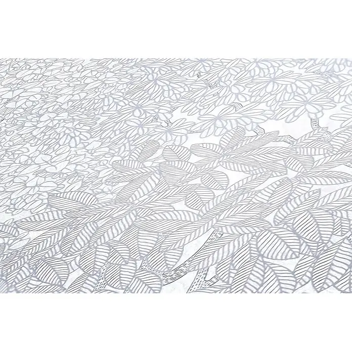 Profhome Vliestapete Vliestapete Wald grau - 10.050 x 530 mm - Graues Line-Art-Muster aus überlappenden Blättern und Blüten, erzeugt ein texturiertes botanisches Design.