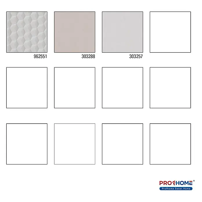 Profhome Vliestapete Vliestapete Geometrisch beige - 10.050 x 530 mm - Drei dekorative Paneelmuster: weißes geometrisches 3D-Muster, hellbeige und hellgrau einfarbig.