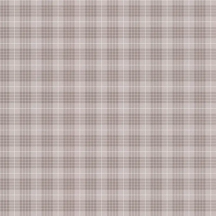Profhome Vliestapete Vliestapete Grafisch, Geometrisch, Textiloptik, Kariert grau - stein-grau, 10.050 x 530 mm - Braunes und weißes Schottenmuster.