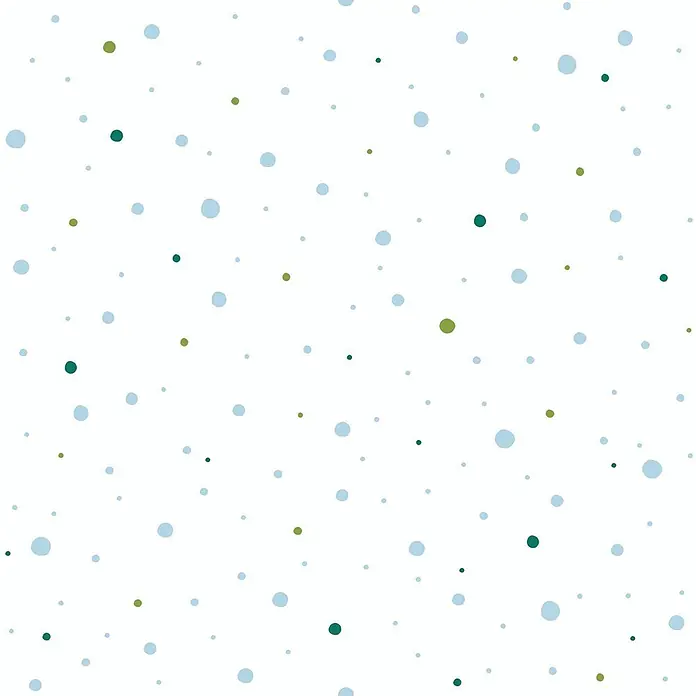 Profhome Vliestapete Vliestapete Geometrisch in blau - grün, 10.050 x 530 mm - Nahtloses Muster aus verstreuten Punkten in Hellblau, Grün und Dunkeltürkis.
