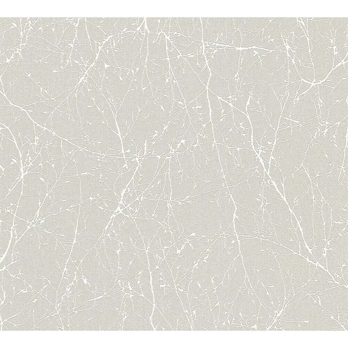 Profhome Vliestapete Vliestapete Floral in creme - perl-weiß, Floral, 10.050 x 530 mm - Helles beiges Texturmuster mit zarten weißen Verzweigungslinien.