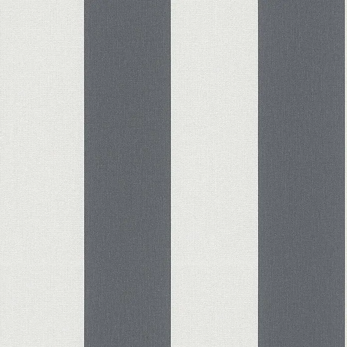 Profhome Vliestapete Vliestapete Traditionell grau - 10.050 x 530 mm - Vertikal gestreifter Stoff mit abwechselnd weißen und dunkelgrauen Bändern, mit Webstruktur.