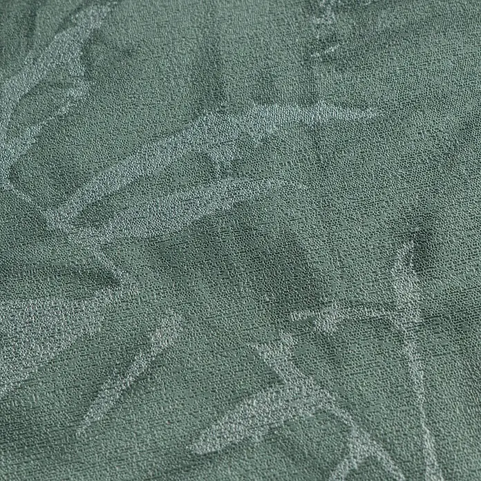 Profhome Vliestapete Heißgeprägte Vliestapete Ton-In-Ton, Floral, Textiloptik in grün - patina-grünplatin, 10.050 x 530 mm - Strukturgewebe in Petrolgrün mit dezentem botanischem Muster.