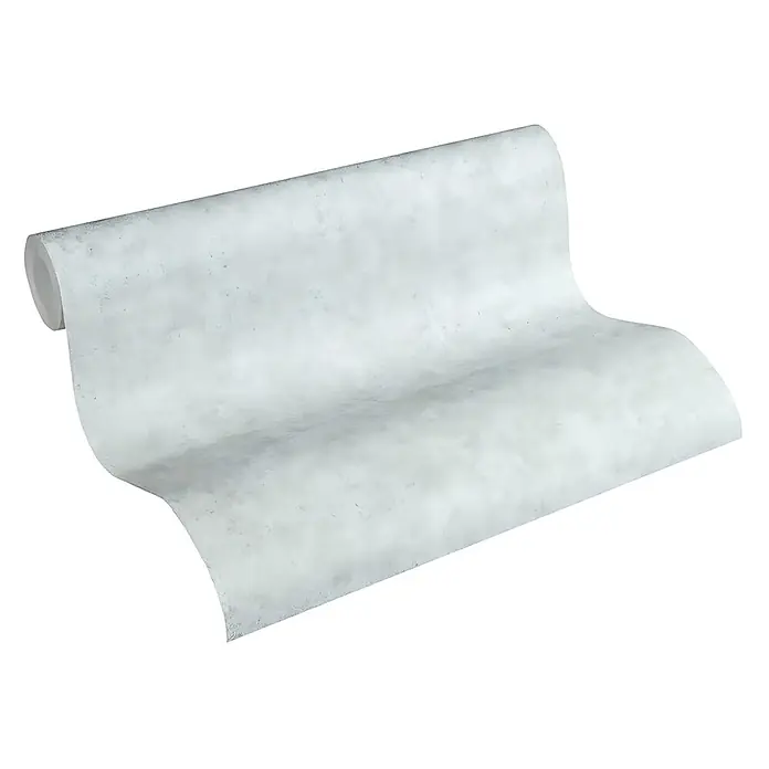 Profhome Vliestapete Vliestapete Uni grau - Uni, 10.050 x 530 mm - Strukturierte hellgrau melierte Tapetenrolle.