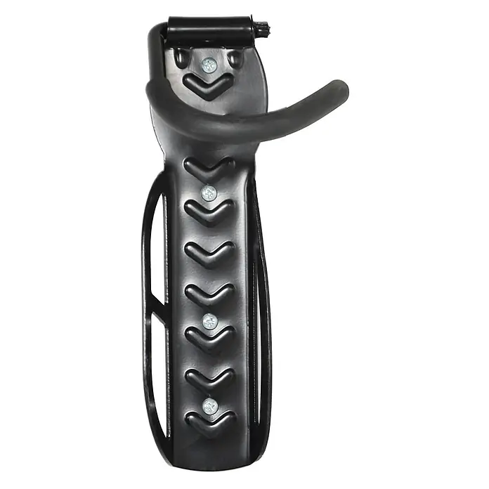 Proregal Fahrradgarage erweiterbar abschließbar - 122 x 79 x 192 cm, Grau - Schwarze Fahrrad-Wandhalterung aus Metall mit gummiertem Haken zur vertikalen Fahrradaufbewahrung.