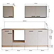 Respekta Merle Küchenleerblock (Breite: 220 cm, Kaschmir, Ohne Elektrogeräte) | BAUHAUS