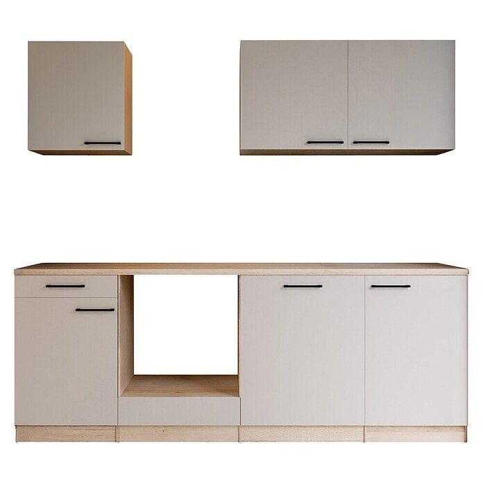 Respekta Merle Küchenleerblock (Breite: 220 cm, Kaschmir, Ohne Elektrogeräte) | BAUHAUS