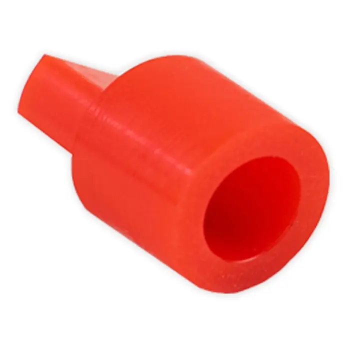 Boxio Verschlussstopfen Plug - Passend für: Boxio Campingtoilette - Leuchtend rote flexible Kappe oder Stopfen, an einem Ende spitz zulaufend und am anderen hohl.