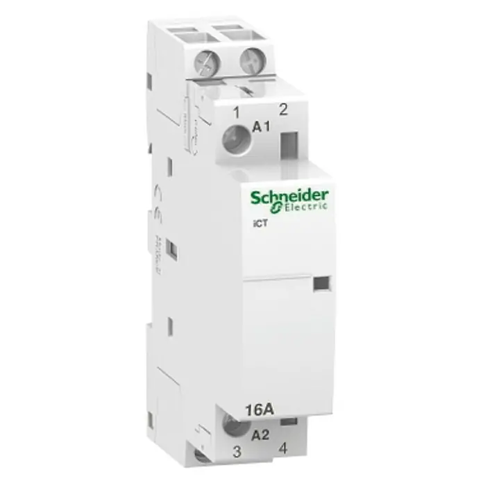 Schneider Electric Contactor modular - 16 A, 2 ud. - Imagen de un contactor Schneider Electric iCT.