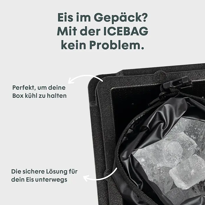Boxio Kühlbox Cool Plus - Schwarz, 16 l, 3 -tlg. - Schwarze Kühlbox mit schwarzer Innentasche, gefüllt mit Eiswürfeln, zum Kühlen und sicheren Transportieren.
