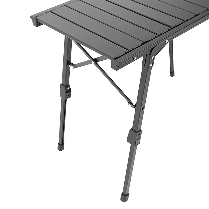 Boxio Campingtisch - L x B x H: 90 x 21 x 11,5 cm, Aluminium - Dunkelgrauer faltbarer Campingtisch mit verstellbaren Beinen für den Außenbereich.