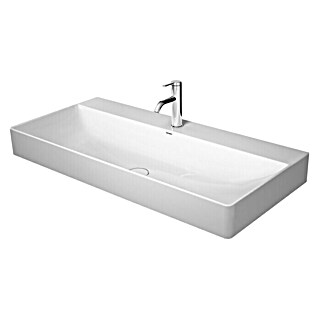 Duravit DuraSquare Waschtisch (100 x 47 cm, Ohne Spezialglasur, Hahnloch: Mitte, Ohne Überlauf, Weiß, Geschliffen)