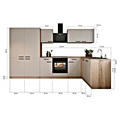 Respekta Winkelküche Merle (B x L: 340 x 172 cm, Kaschmir, Mit Elektrogeräten, Mit Schräghaube) | BAUHAUS