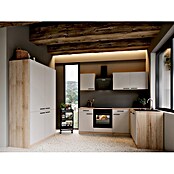 Respekta Winkelküche Merle (B x L: 340 x 172 cm, Kaschmir, Mit Elektrogeräten, Mit Schräghaube) | BAUHAUS