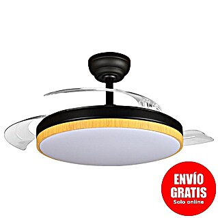 Led Hispania Ventilador de techo Belcaire (Negro/Madera, 106 cm, 30 W, Blanco frío)