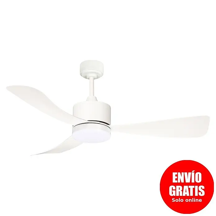 Led Hispania Ventilador de techo Nerja - Blanco, 106,6 cm, 29 W, Blanco neutro - Ventilador de techo blanco de tres aspas con luz LED integrada.