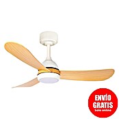 Led Hispania Ventilador de techo Orpesa (Blanco/Madera, 96,5 mm, 29 W) | BAUHAUS
