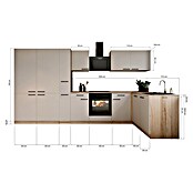 Respekta Winkelküche Merle (B x L: 370 x 172 cm, Kaschmir, Mit Elektrogeräten, Mit Schräghaube) | BAUHAUS