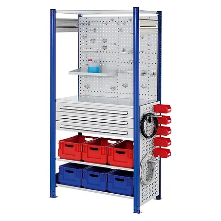 Kappes  Metallregal ®RasterPlan Steckregale 2000x1000x500mm Modell 8 enzianblau