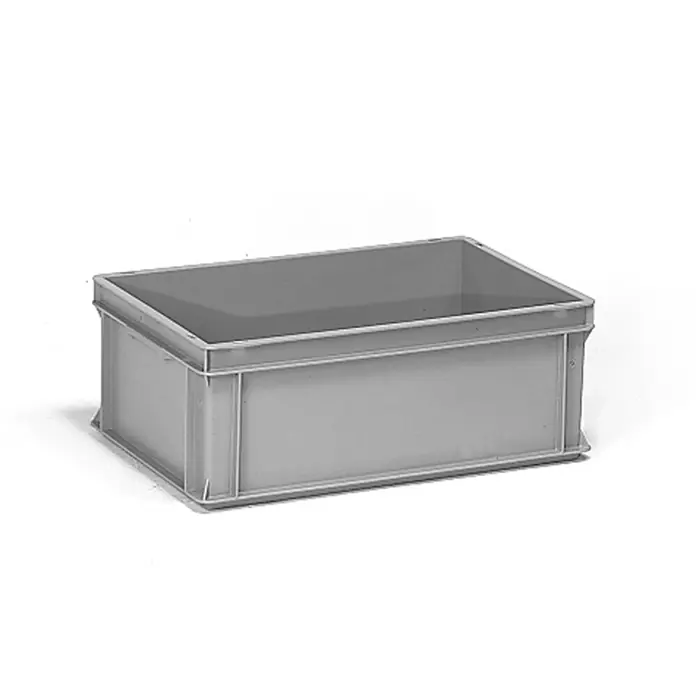 Fetra Eurobox Eurokasten grau 1336 -  - Grauer rechteckiger Kunststoff-Stapelbehälter mit offener Oberseite.