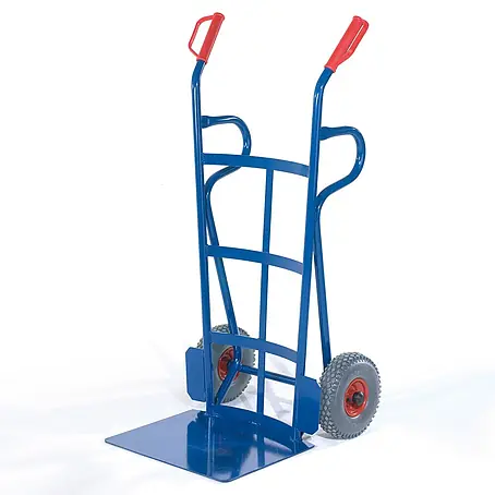 Rollcart  Sackkarre Reifenkarre mit Rückwand aus Flacheisen Schaufelbreite 500mm Vollgummi