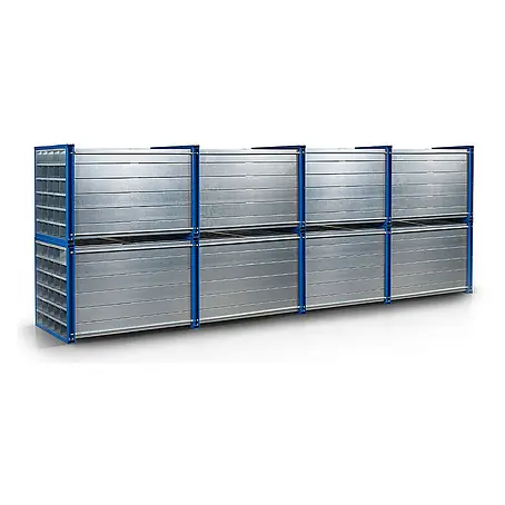 RR Industrietechnik  Stufenregal RR Wabenregal RWR-48/6 6000x1000x1000mm mit 48 Fächern RAL 5010 Enzianblau