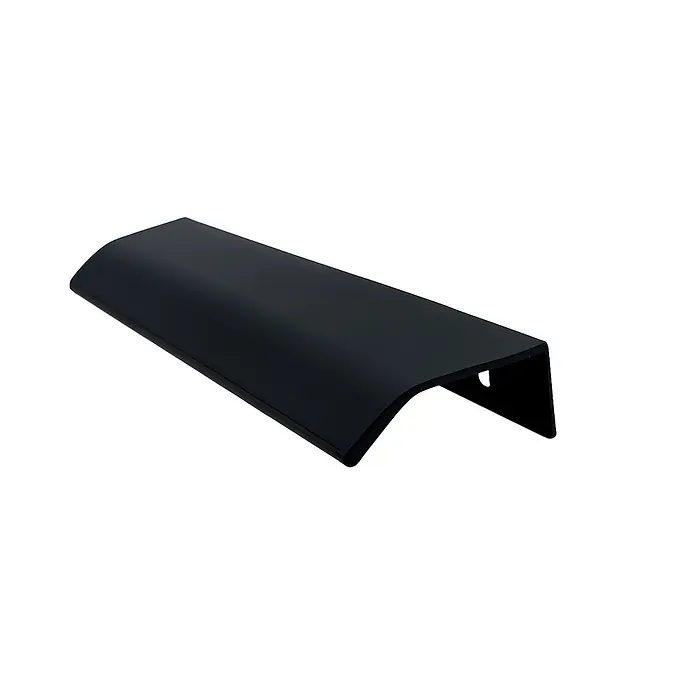 Cordia Möbelgriff 20 cm - Lochabstand: 160 mm, Aluminium, Schwarz - Mattschwarzer Profil-Möbelgriff mit sanft gewölbter Oberseite, als Kantengriff konzipiert.