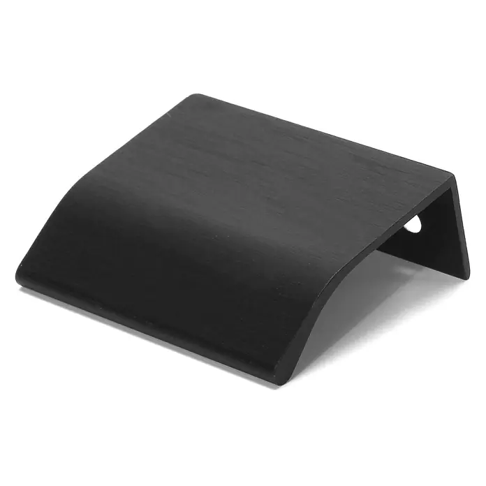 Cordia Möbelgriff 5 cm - Lochabstand: 24 mm, Aluminium, Schwarz - Schwarzer Kantengriff aus gebürstetem Metall für Schränke und Schubladen.