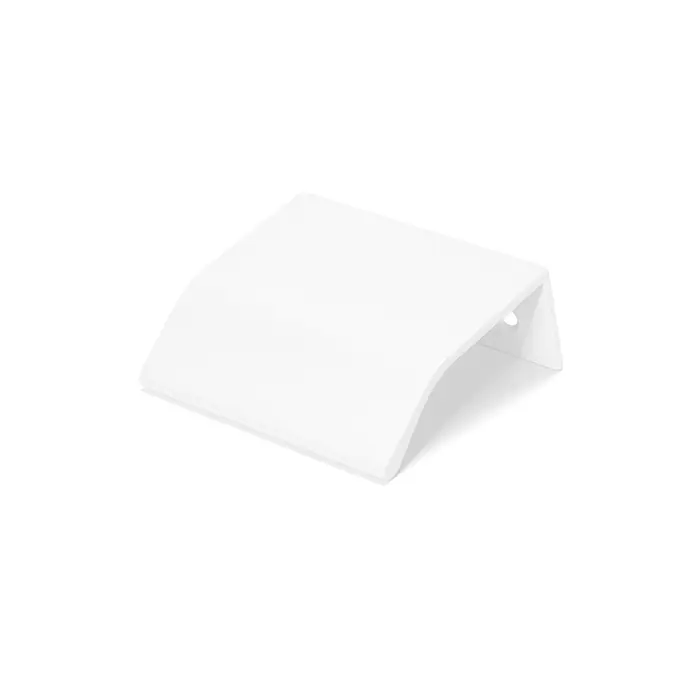 Cordia Möbelgriff 5 cm - Lochabstand: 24 mm, Aluminium, Weiß - Weißes, gekrümmtes, flaches Objekt mit kleinem Loch, eventuell ein Griff oder Ständer.