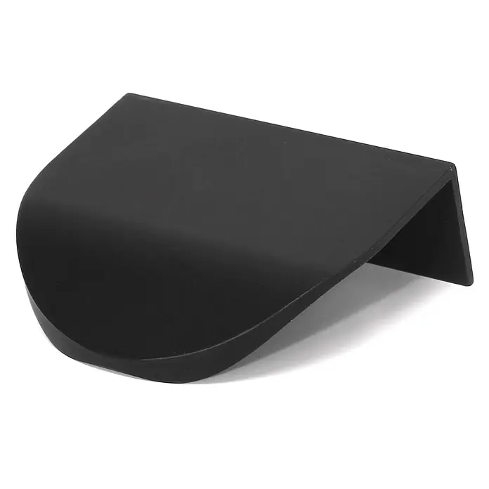Cordia Möbelgriff 5 cm - Lochabstand: 24 mm, Aluminium, Schwarz - Schwarzer matter gekrümmter Kanten-Griff.