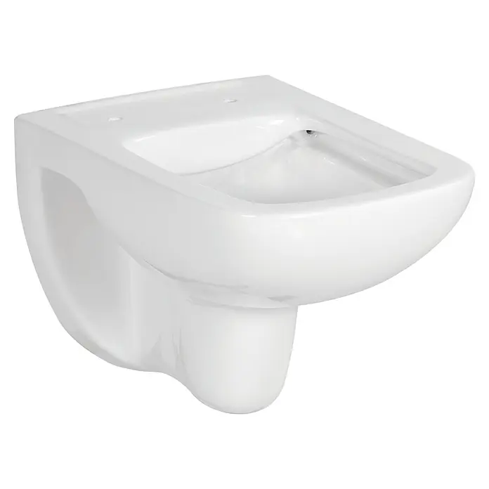 Sanicomfort Opia Wand-WC - Spülrandlos, Ohne Spezialglasur, Spülform: Tief, WC Abgang: Waagerecht, Weiß - Weißes wandhängendes Keramik-Bidet für moderne Bäder.