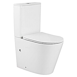 Pack de WC Lisa (Sin borde de descarga, Salida WC: Horizontal, Blanco)